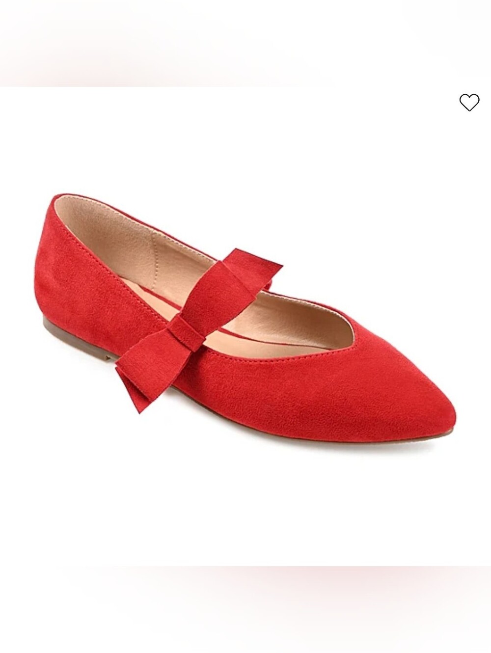 NWT Journee Collection Aizlynn Red Pointed-Toe Bow Ballet Flat